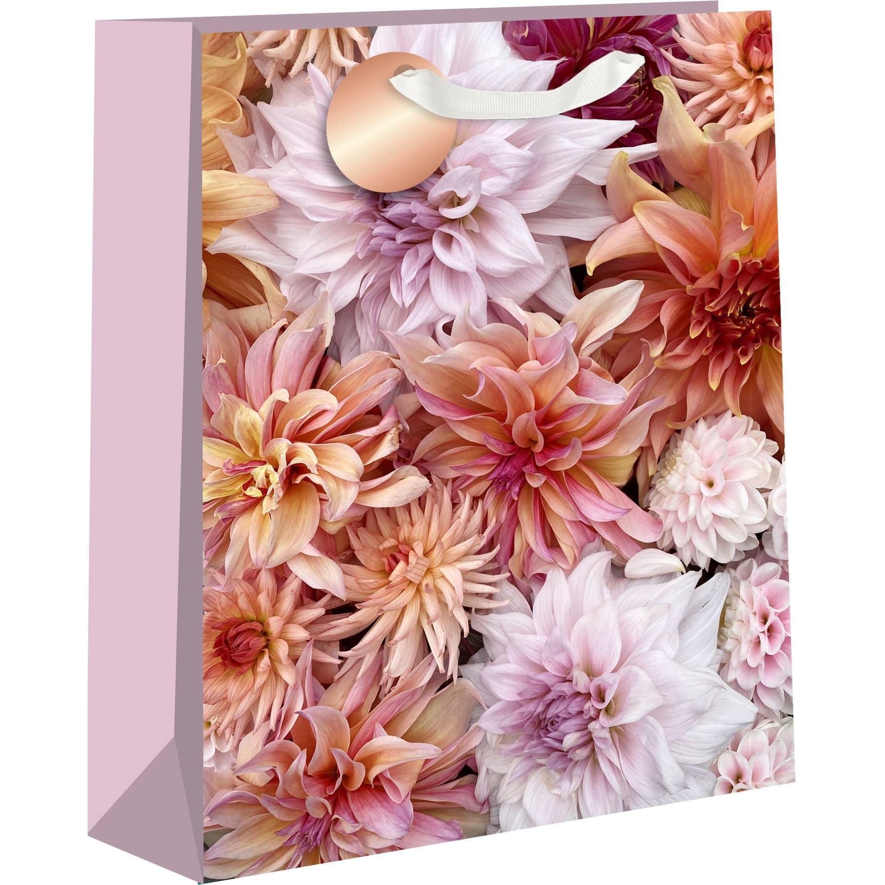 Large Pictura Dahlia gift bag with floral design, sturdy paper bag for gift wrapping and presentation.